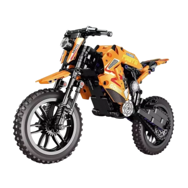 KIT DE BLOCOS DE MONTAR JIQILE MOTORCYCLE MOTO AMARELA 506 PEÇAS 47105